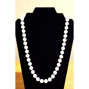 **Vintage Monet Gold and White Lucite Beaded Necklace**